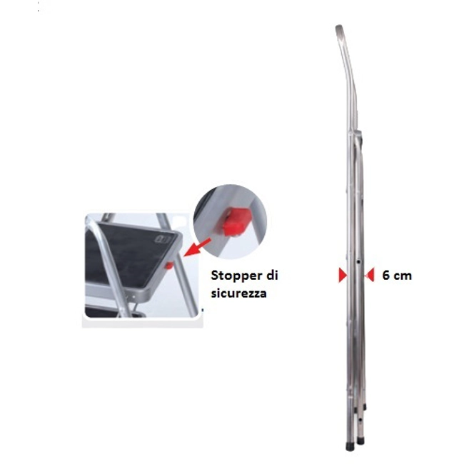 Vendita online Sgabello in alluminio Super Effe 3 gradini